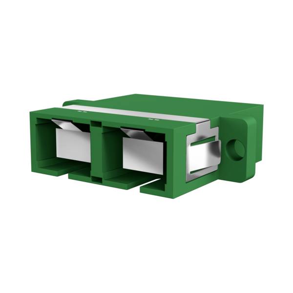 Kupplung SC/APC Duplex OS2 grün -- mit Shutter Glasfaserverkabelung Glasfaser Kupplungen OS2