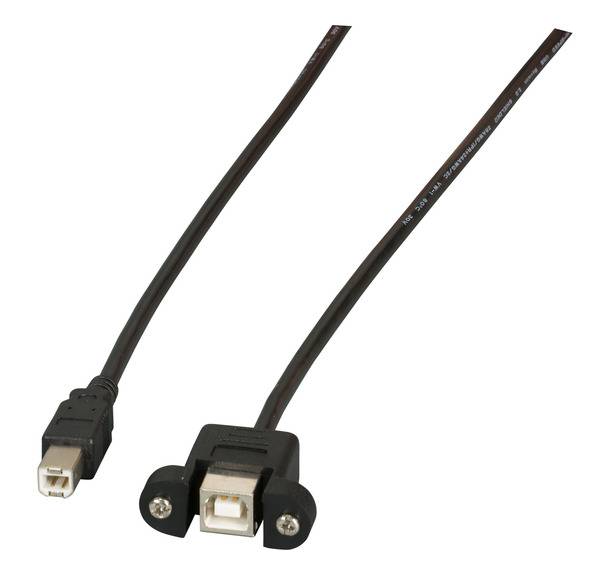 USB2.0 Verlängerungskabel B-B -- St.-Einbaubuchse, 1,0m, schwarz, Classic Multimedia USB