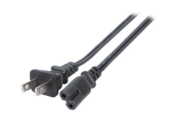 Netzleitung USA/NEMA 1-15P - C7 180° -- (Euro 8), schwarz, 1,8 m , SPT-2 AWG18 x Stromversorgung