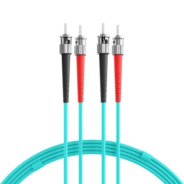 Duplex Patchkabel ST-ST OM3 -- 20m LSZH 3mm aqua Glasfaserverkabelung Glasfaser OM3