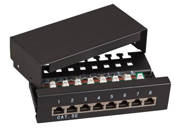 Mini-Patchpanel STP 12xRJ45 Cat.6, 10 -- 1HE, RAL9005 schwarz SALE Kupferverkabelung STP 10 1HE