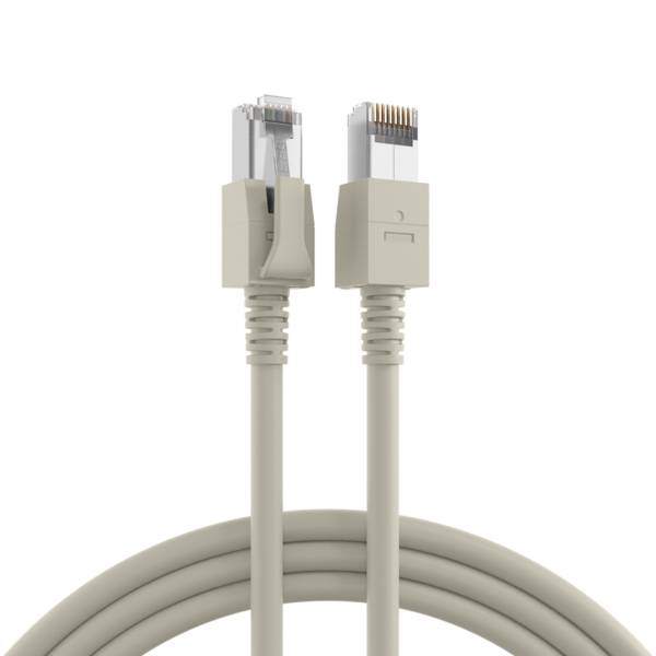 RJ45 Patchkabel Cat.6A S/FTP FRNC -- VC LED grau 10m Kupferverkabelung