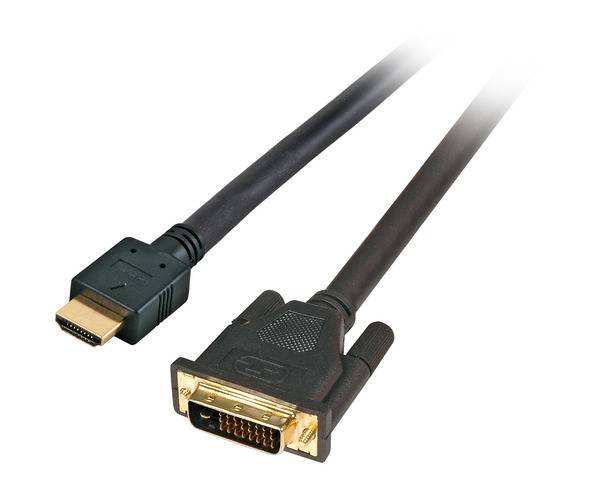 HighSpeed HDMI - DVI Kabel,HDMI A - DVI -- 24+1 St-St 5m, schwarz Multimedia Kabel