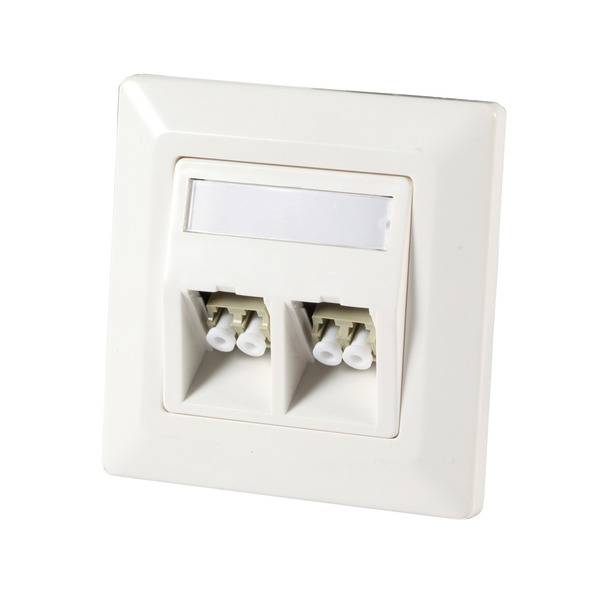 LWL Rahmenset für 2 x E2000Â© -- SC-Simplex, LC-Duplex, RAL9010 SALE Glasfaserverkabelung LWL SC LC