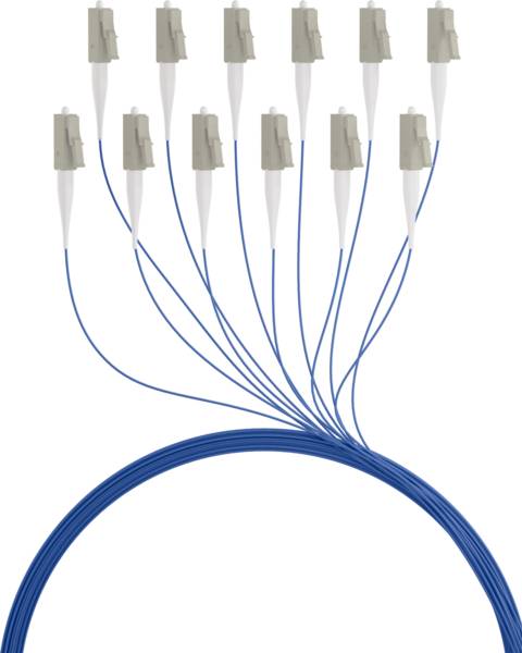 Faserpigtail LC OM1 -- Blau 2m - 1 Stück Glasfaserverkabelung Glasfaser Pigtails OM1