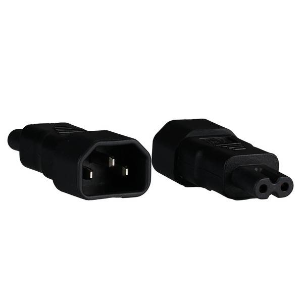 Netzadapter IEC C14 - IEC C7 -- Kaltgerätestecker - Euro 8 Buchse Stromversorgung IEC C14 auf IEC -