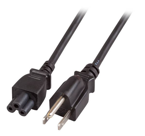Netzleitung USA/NEMA 5-15P - C5 180° -- schwarz, 1,8 m, SVT AWG18 x 3C Stromversorgung Stromkabel