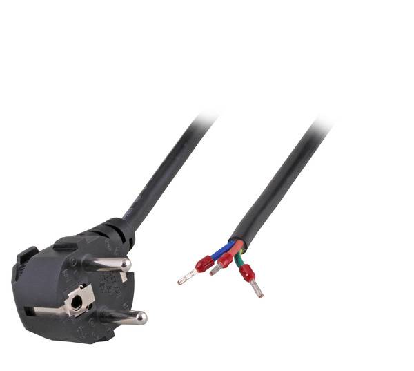 Netzleitung Schutzkontakt 90° - Open End -- AE 5 m, 3 x 1,00 mm² Stromversorgung Stromkabel