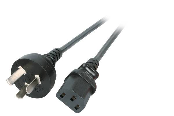 Netzleitung China - C13 180°, schwarz -- 1,8 m, 3 x 0,75 mm² Stromversorgung Stromkabel