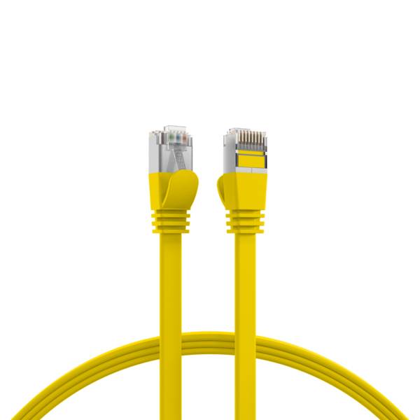 RJ45 Flachpatchkabel Cat.6A U/FTP PVC -- gelb 5m Kupferverkabelung Patchkabel