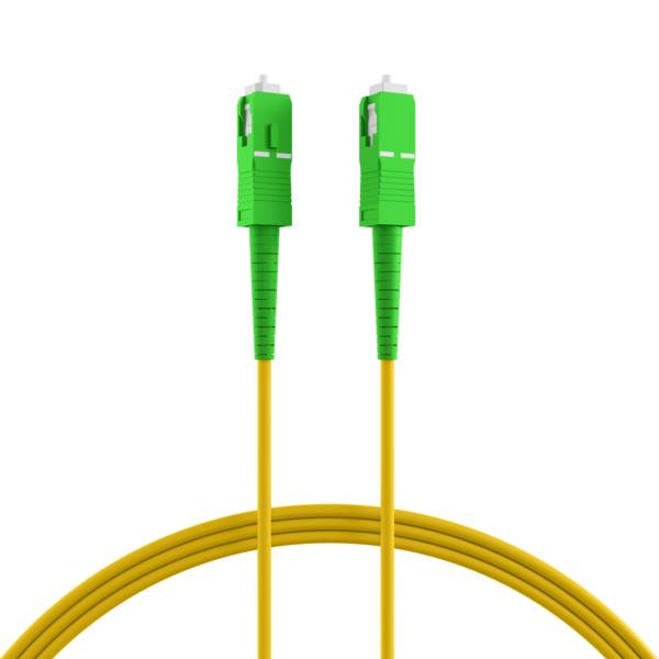 Simplex Patchkabel SC/APC-SC/APC OS2 G657A2 -- 1m LSZH 3mm gelb Glasfaserverkabelung Glasfaser OS2