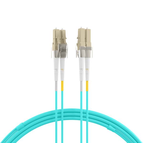 Duplex Patchkabel Flat-Twin LC-LC OM3 -- 25m LSZH 3x5mm aqua Glasfaserverkabelung Glasfaser OM3
