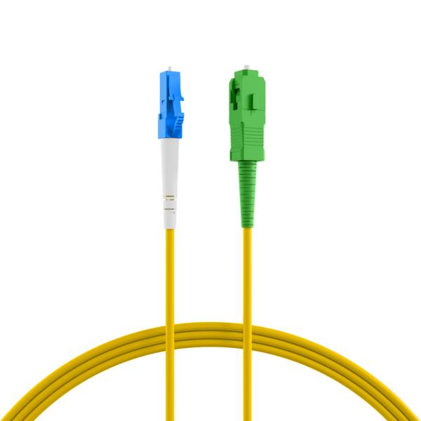 Simplex Patchkabel LC-SC/APC OS2 G657A2 -- 2m LSZH 2mm gelb Glasfaserverkabelung Glasfaser OS2