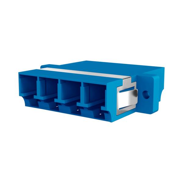 Kupplung LC Quad OS2 blau -- Glasfaserverkabelung Glasfaser Kupplungen OS2