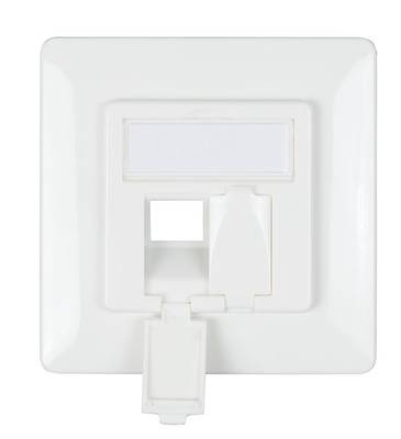 Rahmenset 2-Port, für Slimline Keystone -- Modul, designfähig UAE Kupferverkabelung Netzwerkdose +