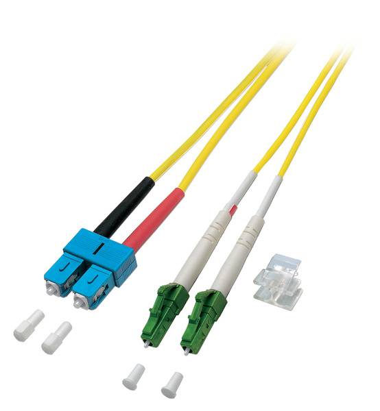 Duplex Patchkabel LC/APC-SC OS2 G652D -- 2m LSZH 2mm gelb Glasfaserverkabelung Glasfaser OS2