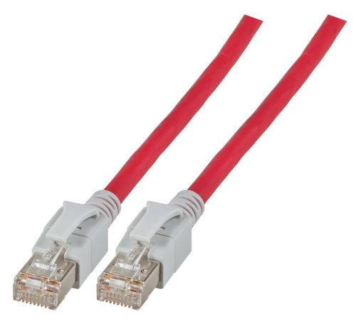 INFRALAN Patchkabel RJ45, S/FTP, Cat.6A, VC LED, 0,5m, rot