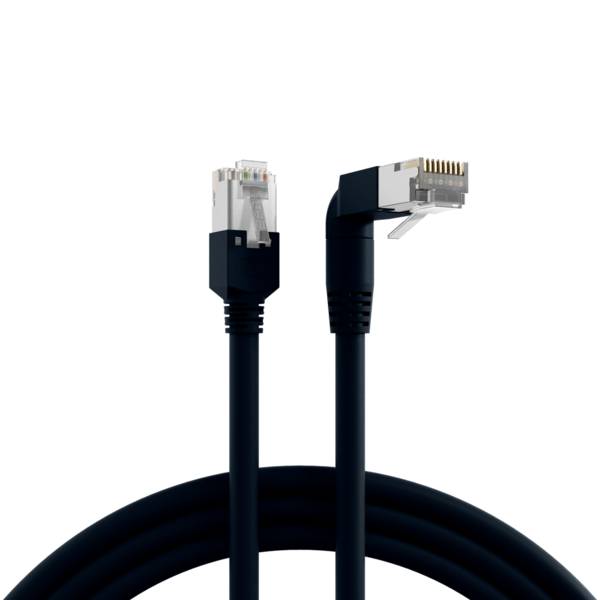 RJ45 Patchkabel Cat.5e S/UTP PVC -- TM11 1x90° schwarz 1,5m Kupferverkabelung