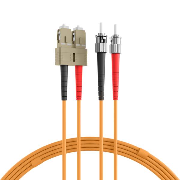 Duplex Patchkabel SC-ST OM1 -- 2m LSZH 3mm orange Glasfaserverkabelung Glasfaser OM1