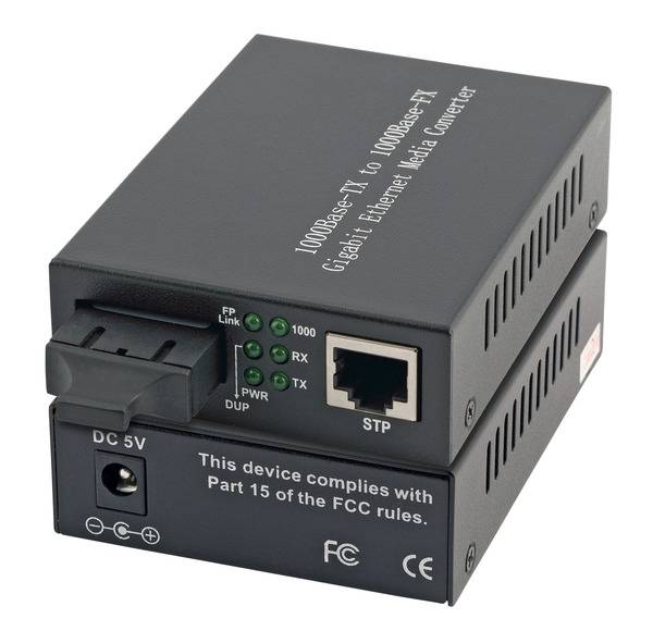 Media Konverter RJ45-STP/SC 850nm/550m -- Gigabit SX, MM Aktive Netzwerkkomponenten Medienkonverter
