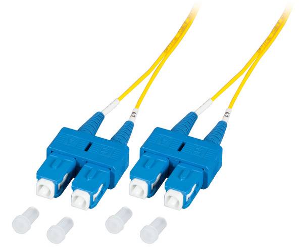 Duplex Patchkabel SC-SC OS2 G652D -- 5m LSZH 1,2mm gelb Glasfaserverkabelung Glasfaser OS2