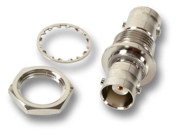 Einlochadapter Buchse/Buchse RG58 50 Ohm -- mit Masseisolation Multimedia Serielle und Paralelle und