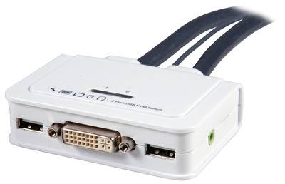 2-Port KVM DVI-USB-Audio mit Kabelsätzen -- 2x 0,9m Multimedia VGA / DVI KVM
