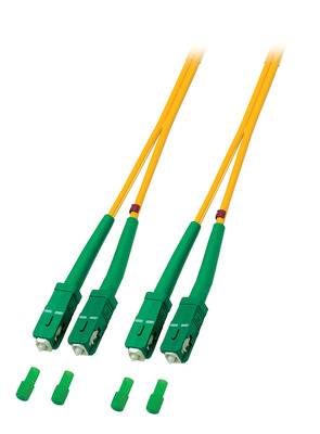 Duplex Patchkabel SC/APC-SC/APC OS2 G652D -- 0,5m LSZH 3mm gelb Glasfaserverkabelung Glasfaser OS2