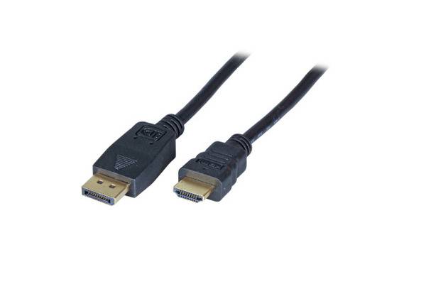DisplayPort/-HDMI Kabel -- St.-St., 1,0m schwarz SALE Multimedia