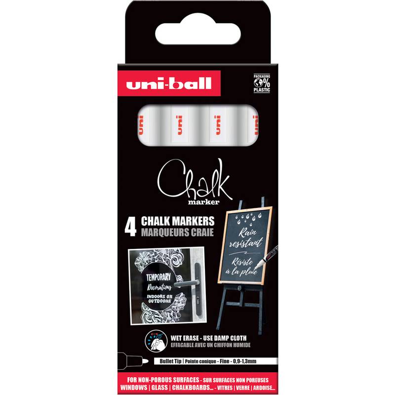 uni-ball Kreidemarker Chalk marker PWE3MS/4 PF, 4er Etui