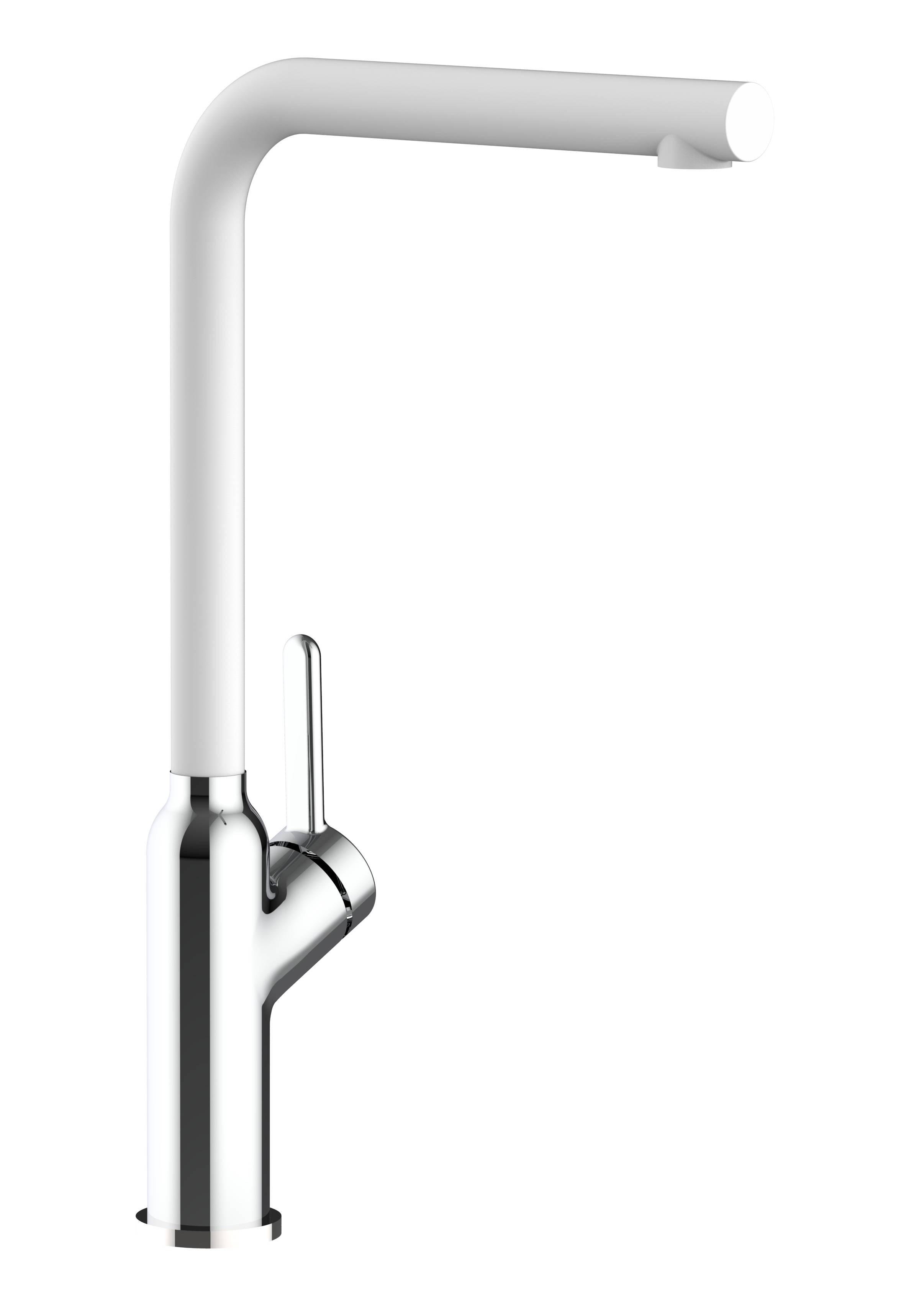 Wasserhahn Küche Spültischarmatur chrom Küchenarmatur mit 360° schwenkbarem weiss Granit L Auslauf - BOD Design