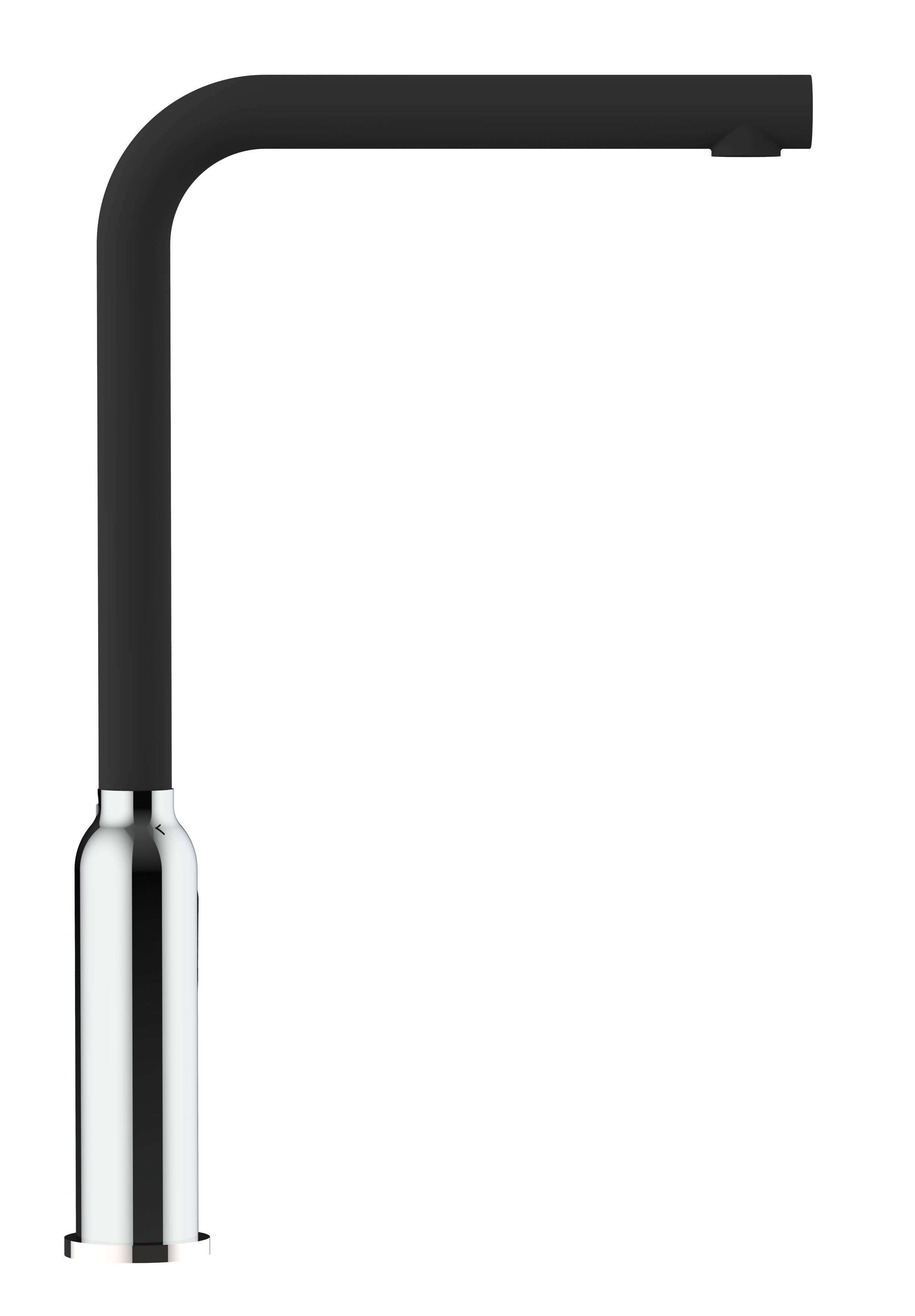 Wasserhahn Küche Spültischarmatur chrom Küchenarmatur mit 360° schwenkbarem schwarz Granit L Auslauf - BOD Design