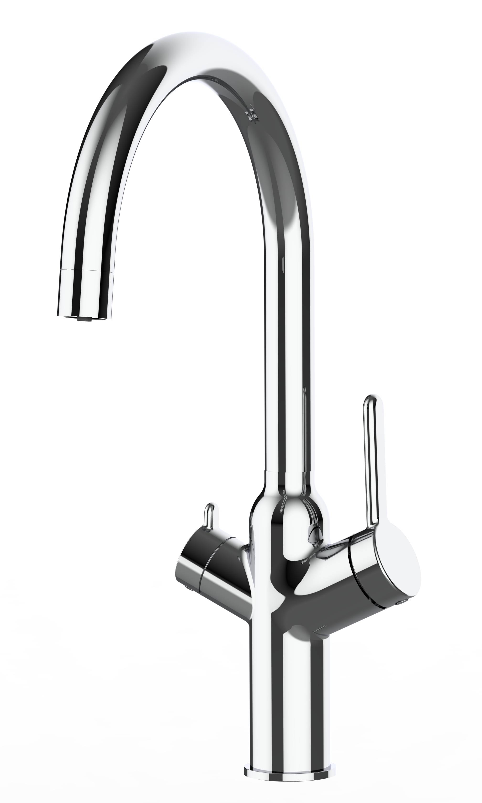 3 Wege Wasserhahn Küche Spültischarmatur chrom Küchenarmatur mit U 360° schwenkbarem Auslauf - BOD Design