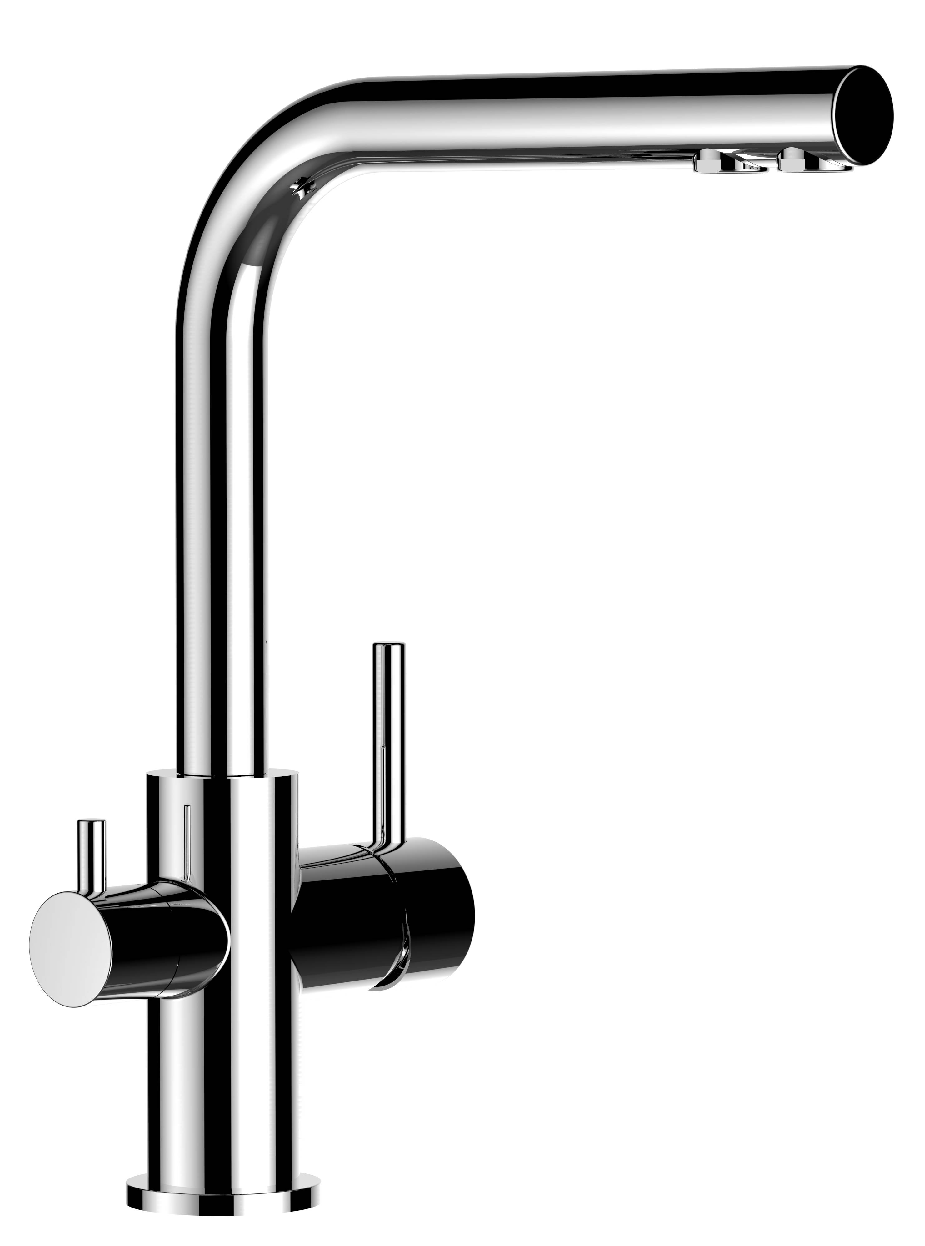 NIEDERDRUCK 3-Wege Wasserhahn Küche Spültischarmatur chrom Küchenarmatur mit L 360° schwenkbarem Auslauf