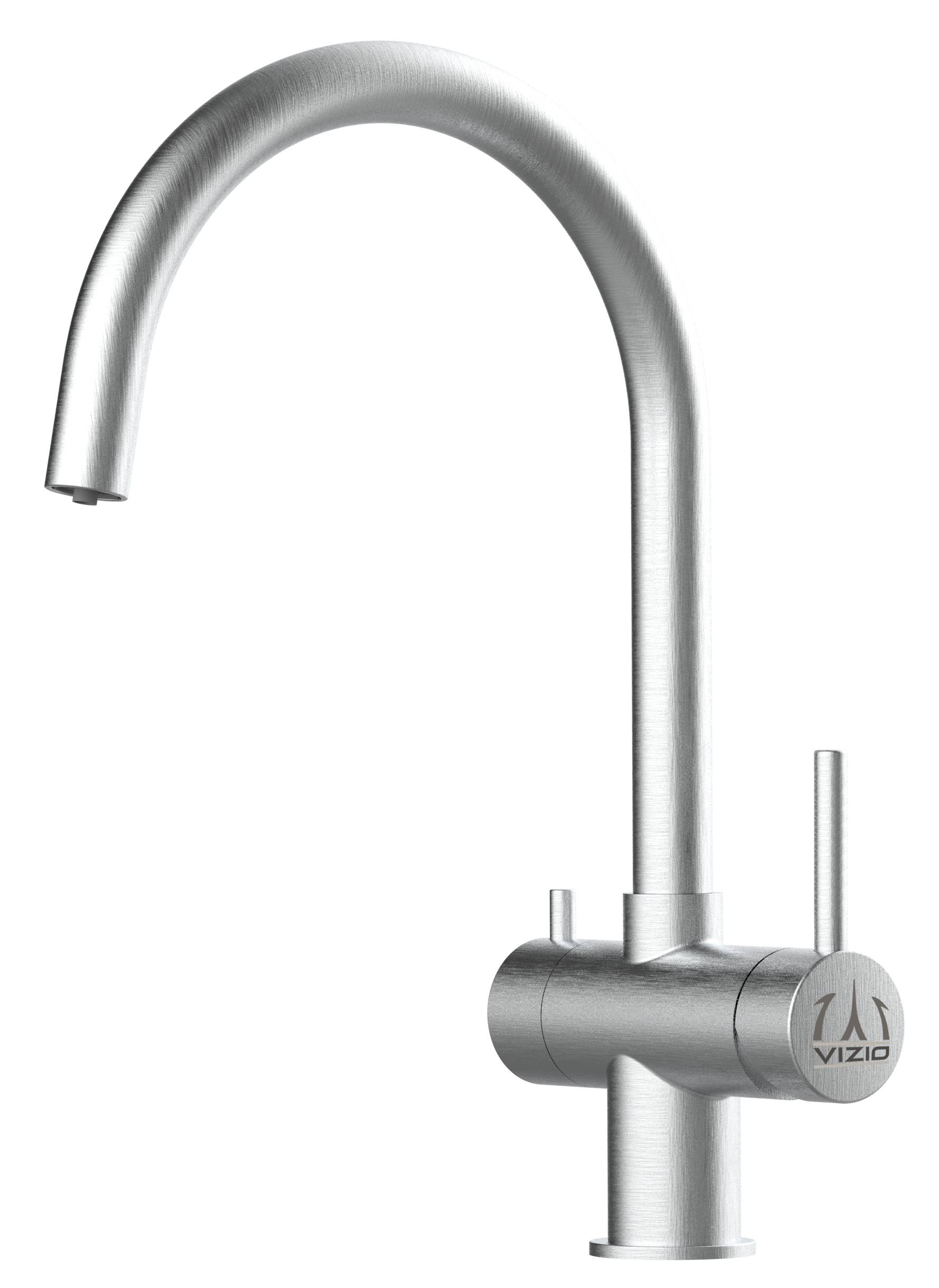 3 Wege Wasserhahn Edelstahl Massiv Küchenarmatur mit U 360° schwenkbarem Auslauf - Geburstet