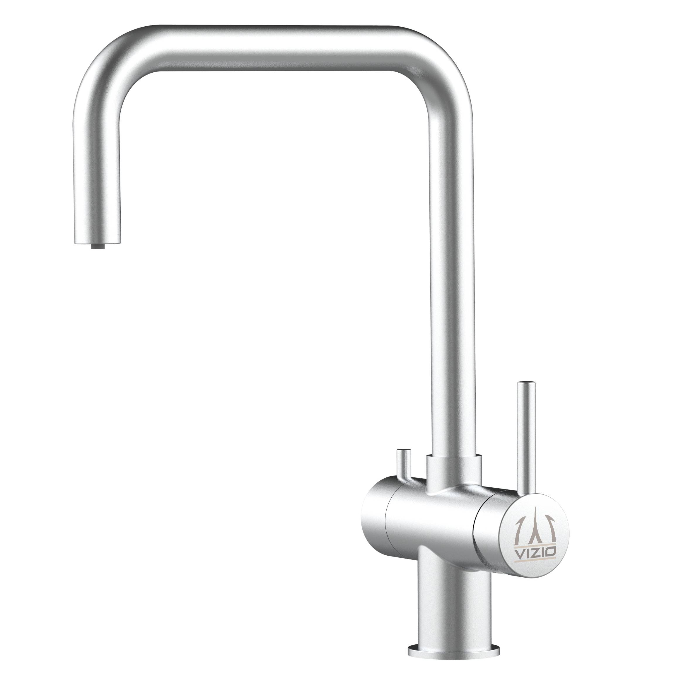 3 Wege Wasserhahn Edelstahl Massiv Küchenarmatur mit N 360° schwenkbarem Auslauf - Gebürstet