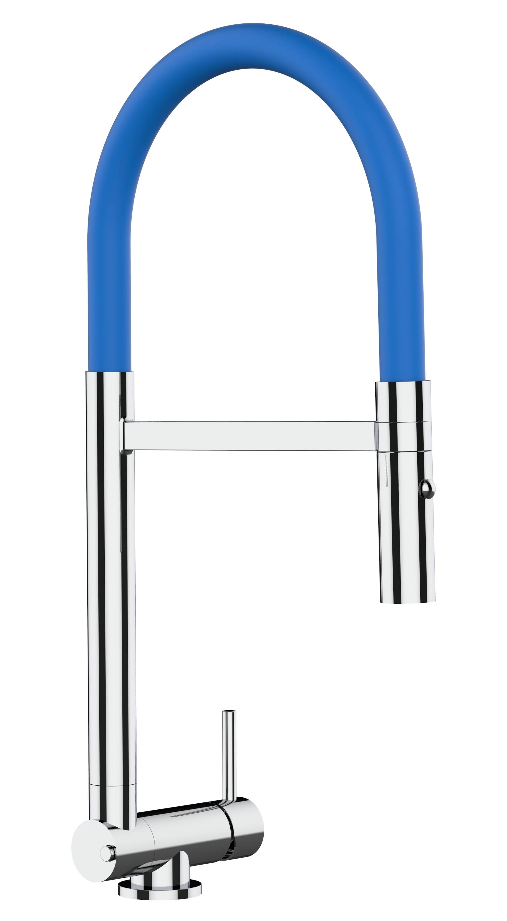 Unterfenster Wasserhahn Vorfenster Umklappbar 4,5 CM chrom Küchenarmatur mit blau 360° schwenkbarem Auslauf und abnehmbare 2 strahl Handbrause