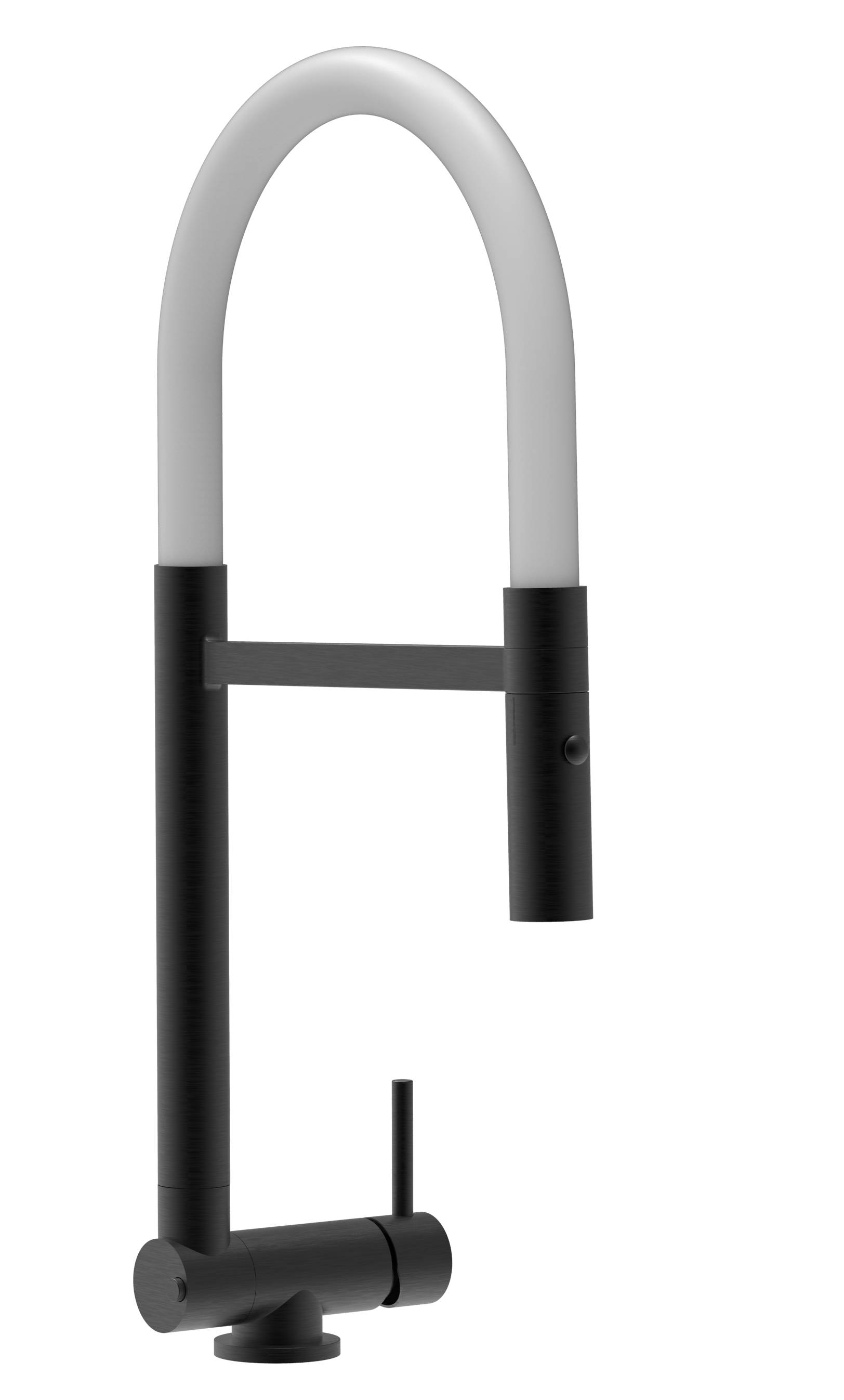 Unterfenster Wasserhahn Vorfenster Umklappbar 4,5 CM chrom schwarz matt Küchenarmatur mit weiss 360° schwenkbarem Auslauf und abnehmbare 2 strahl Ha