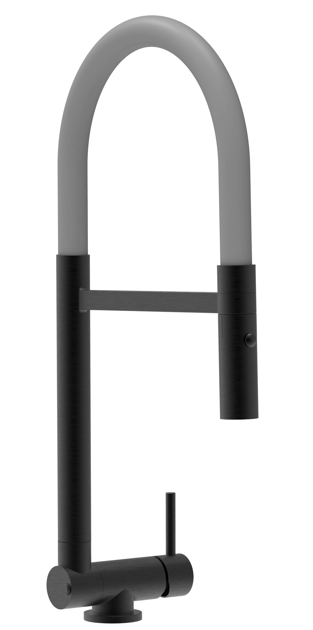 Unterfenster Wasserhahn Vorfenster Umklappbar 4,5 CM chrom schwarz matt Küchenarmatur mit grau 360° schwenkbarem Auslauf und abnehmbare 2 strahl Han