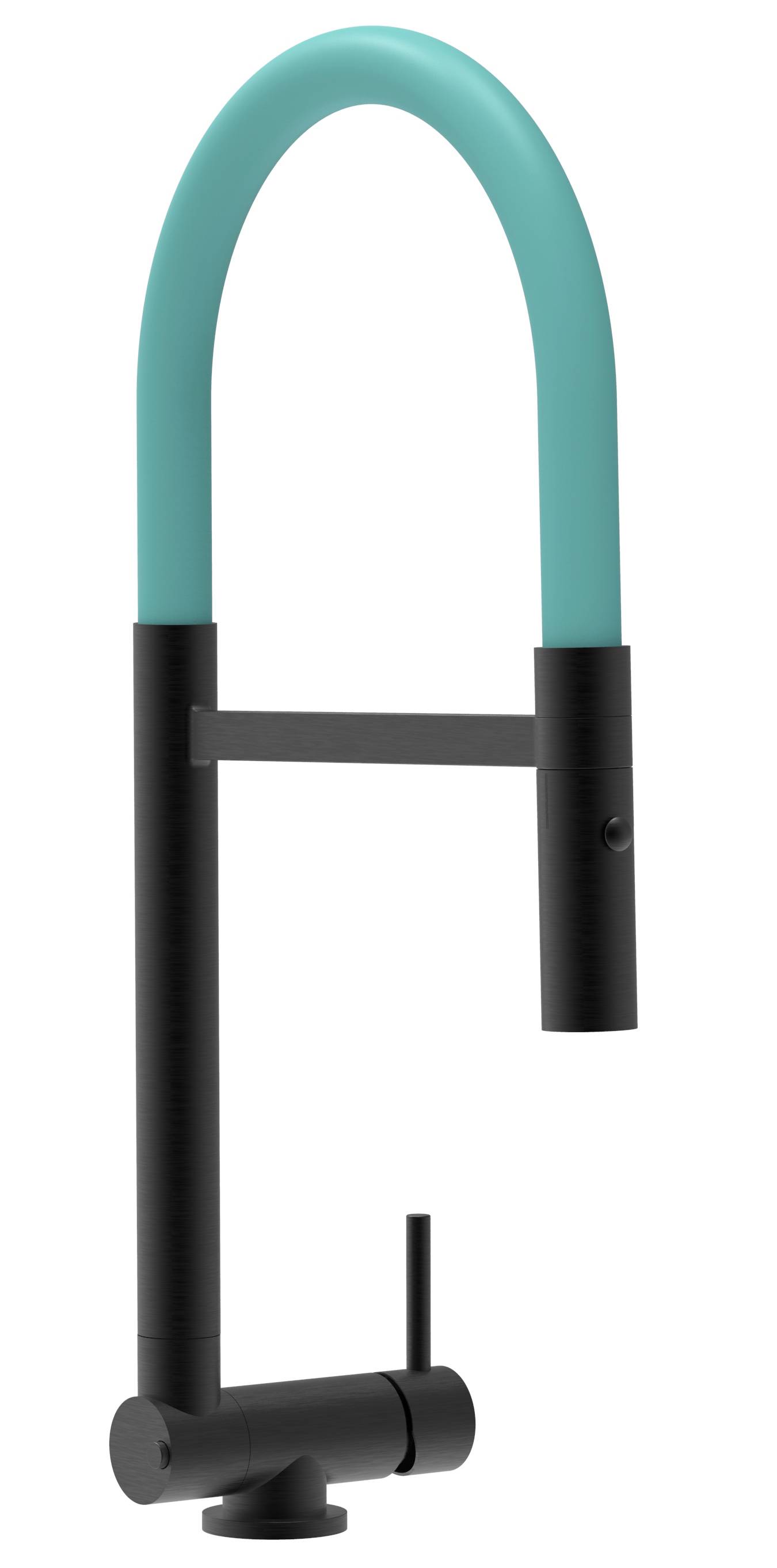 Unterfenster Wasserhahn Vorfenster Umklappbar 4,5 CM chrom schwarz matt Küchenarmatur mit Türkis 360° schwenkbarem Auslauf und abnehmbare 2 strahl