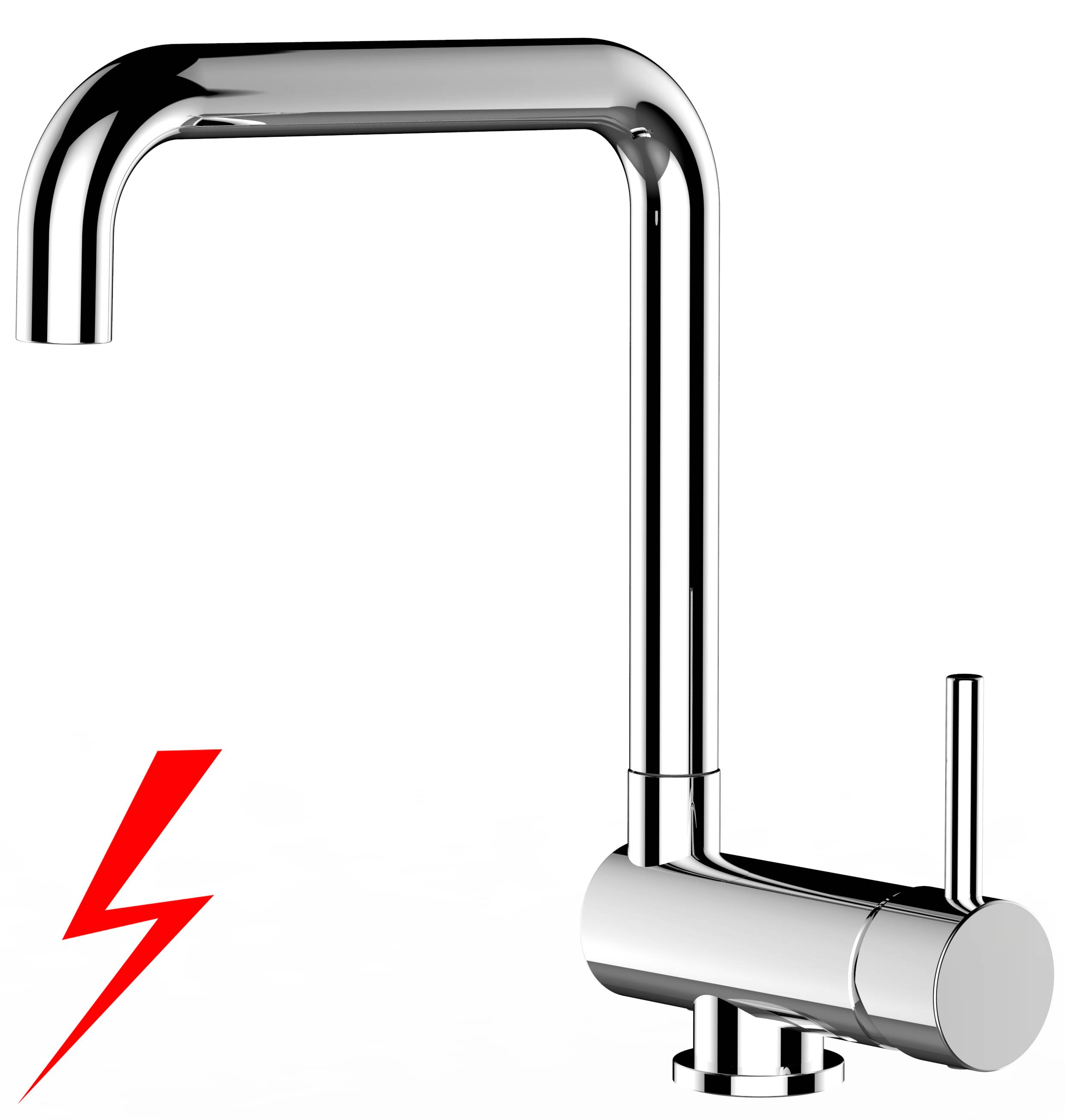 NIEDERDRUCK Unterfenster Wasserhahn Vorfenster Umklappbar 6 CM chrom Küchenarmatur mit 360° schwenkbarem N Auslauf