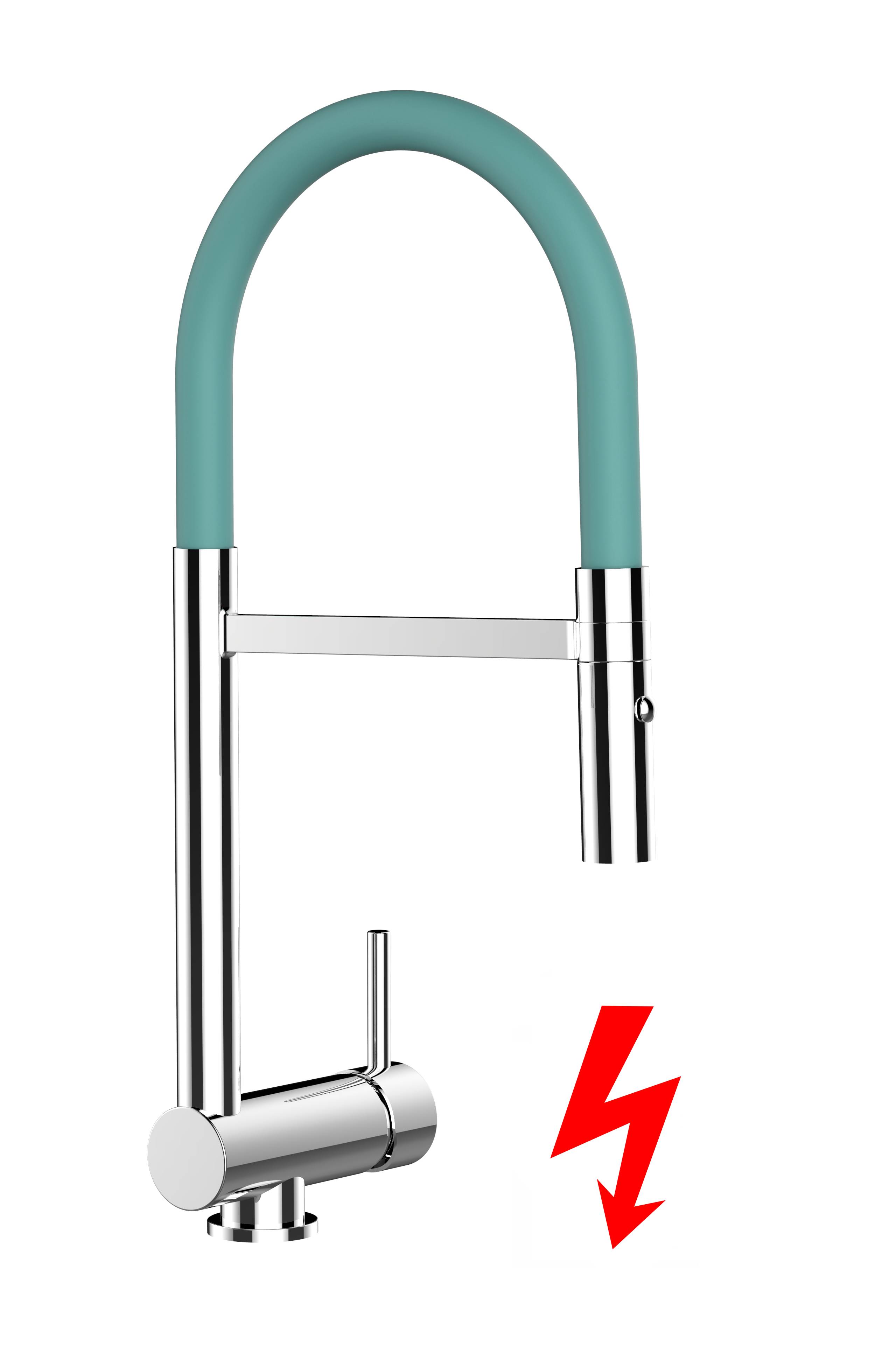 NIEDERDRUCK Unterfenster Wasserhahn Vorfenster Umklappbar 6 CM chrom Küchenarmatur mit 360° schwenkbarem Türkis Auslauf und abnehmbare 2 strahl Han