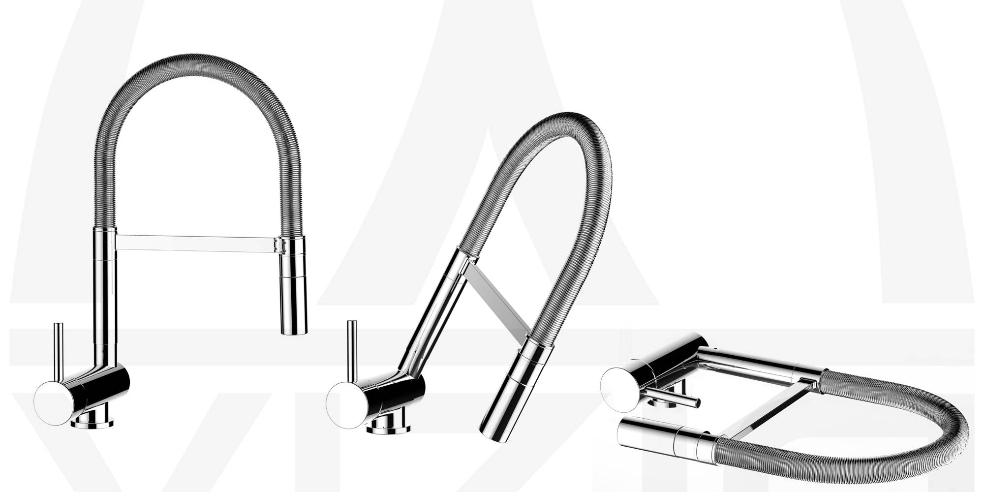 Unterfenster Wasserhahn Vorfenster Umklappbar 6 CM chrom Küchenarmatur mit 360° schwenkbarem gelb Auslauf und abnehmbare 2 strahl Handbrause - LINKE