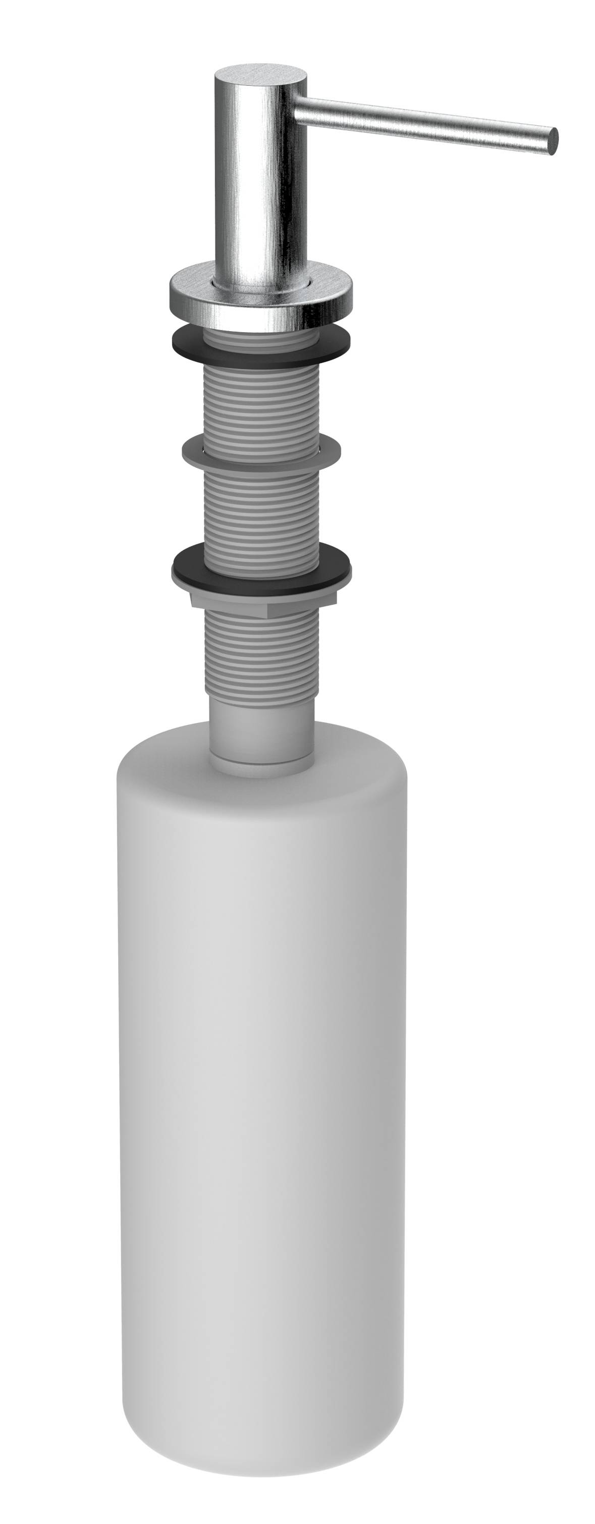 Edelstahl Seifenspender Rund, Geburstet, von oben Befullbar