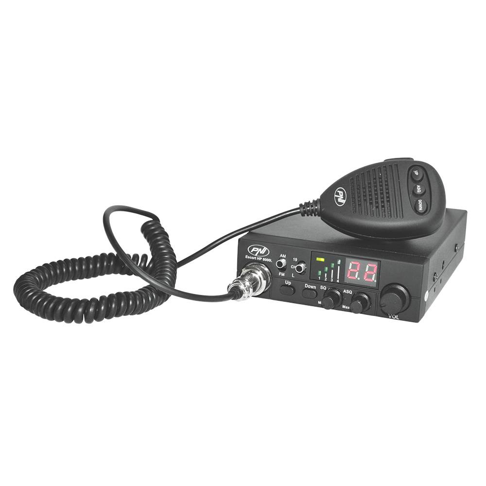CB PNI Escort-Radiosender HP 8000L mit einstellbarem ASQ, 12 V, 4 W, Schloss und Feuerzeugstecker