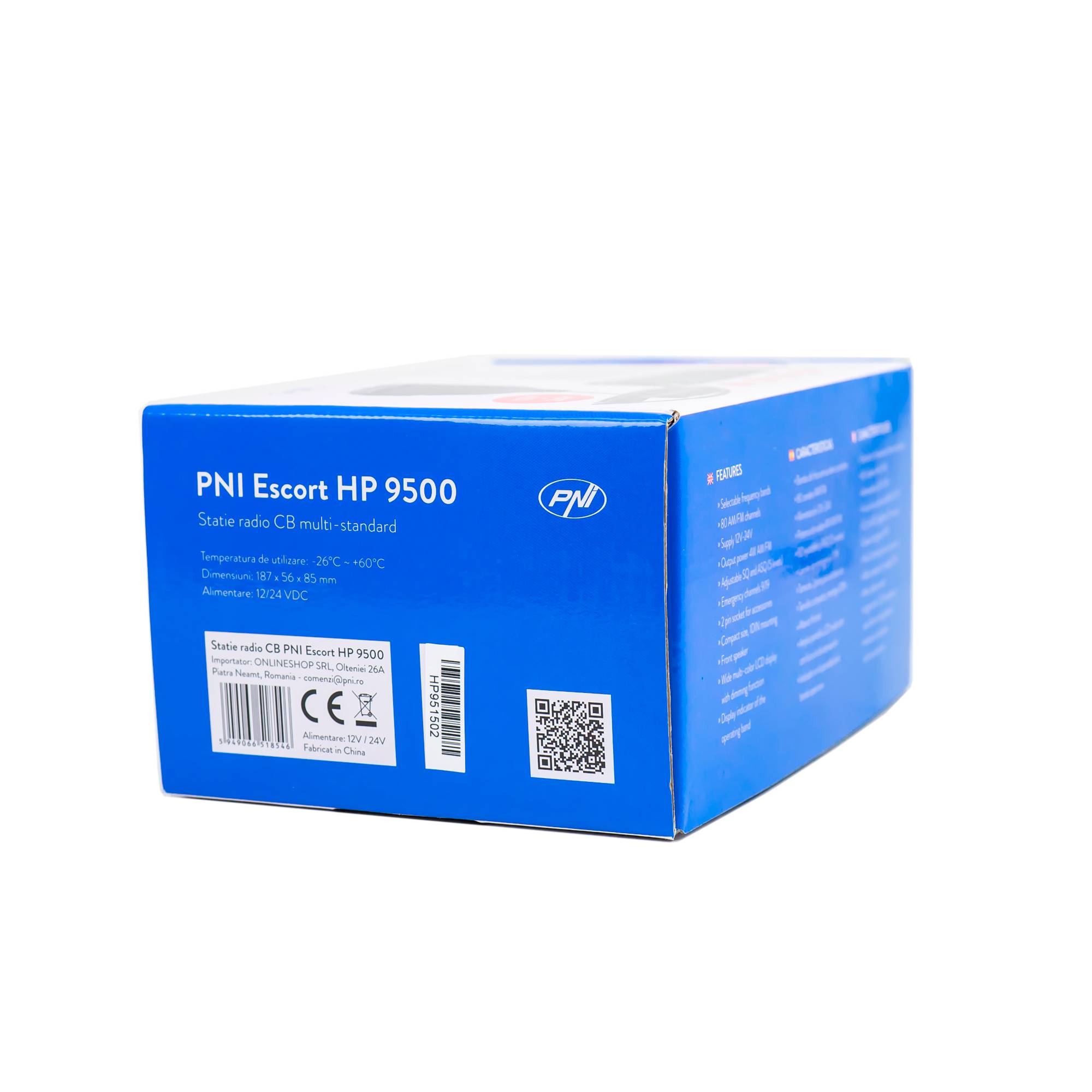 CB PNI Escort HP 9500 Multistandard-Radiosender, Frontlautsprecher, ASQ, VOX, Scan, 4W, AM-FM, 12V Netzteil, ZigarettenanzÃ¼nderstecker inklusive