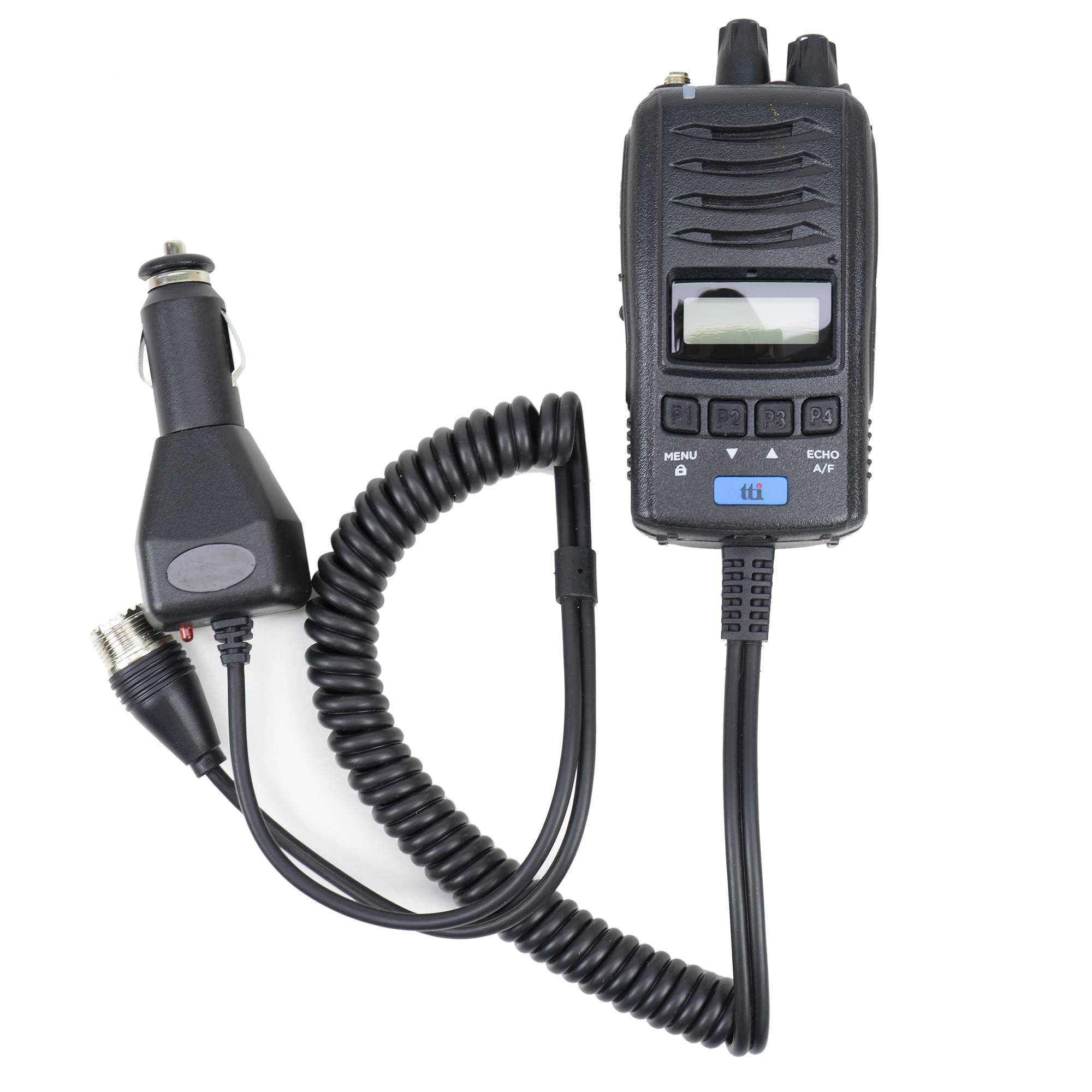 Tragbarer CB-Radiosender TTi TCB-H100, 12V / 24V-Stromversorgung, Roger Beep, Squelch