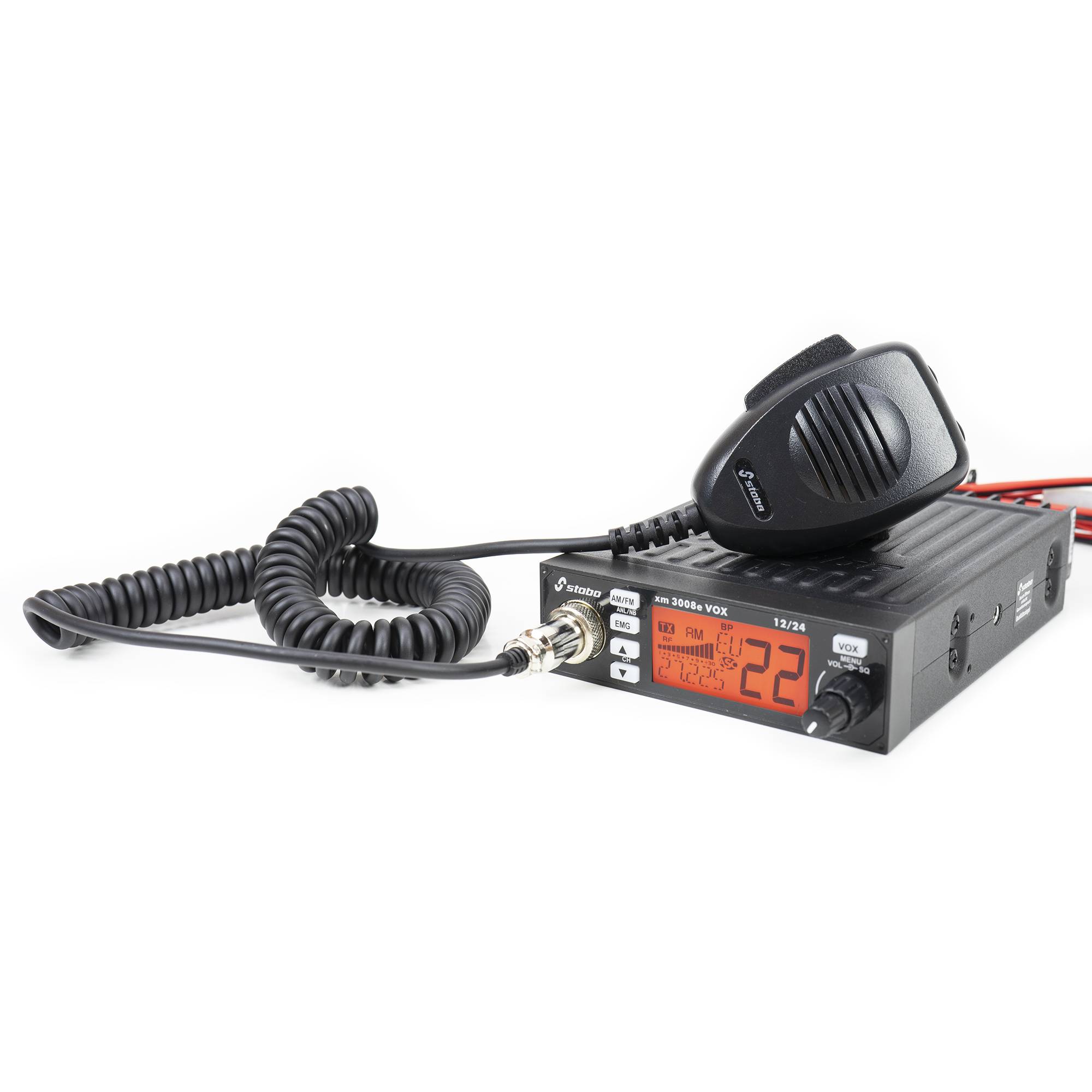 CB STABO XM 3008E AM-FM-Radiosender, 12-24 V, VOX, ASQ
