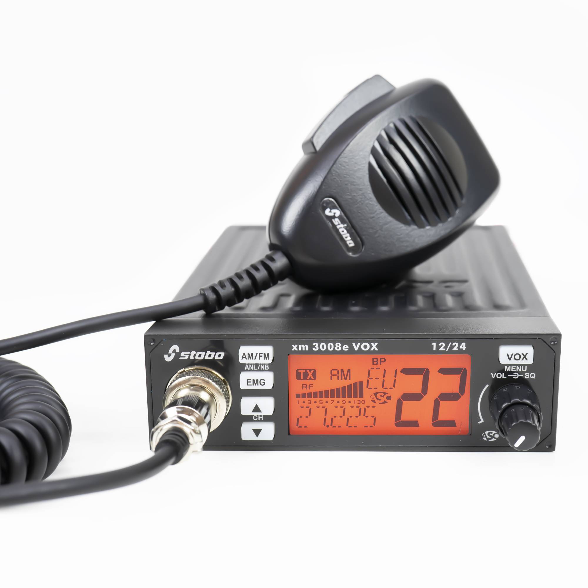 CB STABO XM 3008E AM-FM-Radiosender, 12-24 V, VOX, ASQ