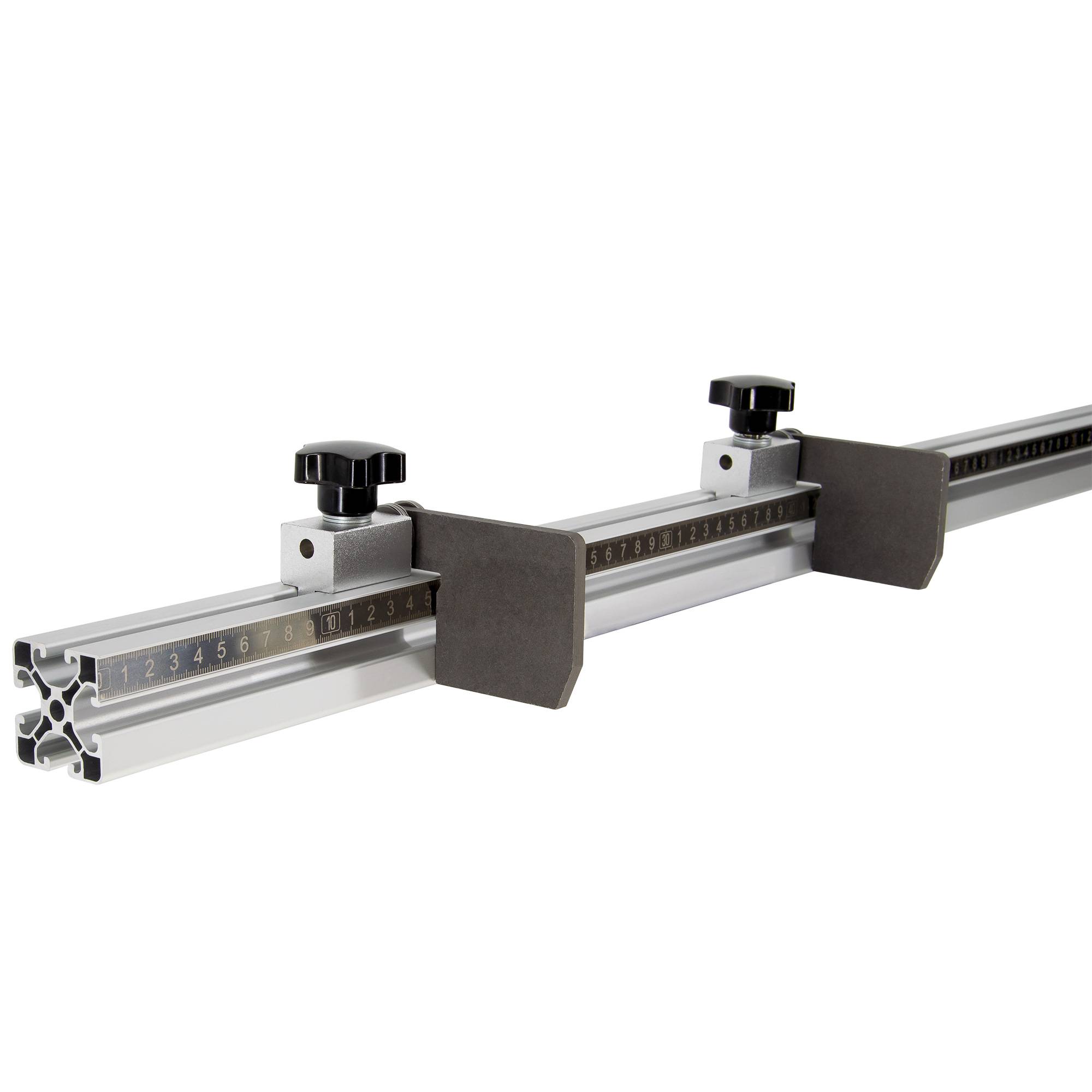 SCHMIDT systemprofile Längenanschlag B 2m Aluminium-Profil Säge-Anschlag Links-Rechts Maßband 2x Ablängklappe
